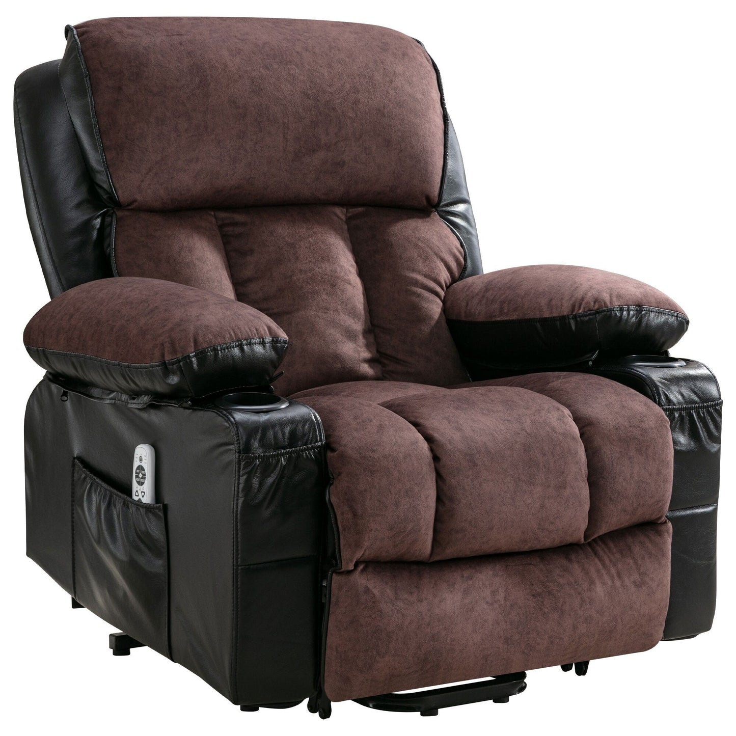 Fauteuil de massage électrique de grande taille pour personnes âgées avec fonctions de chauffage et de vibration, cuir synthétique, port USB, réglable