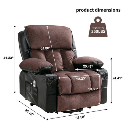 Grand fauteuil inclinable électrique avec chauffage et massage à 8 points