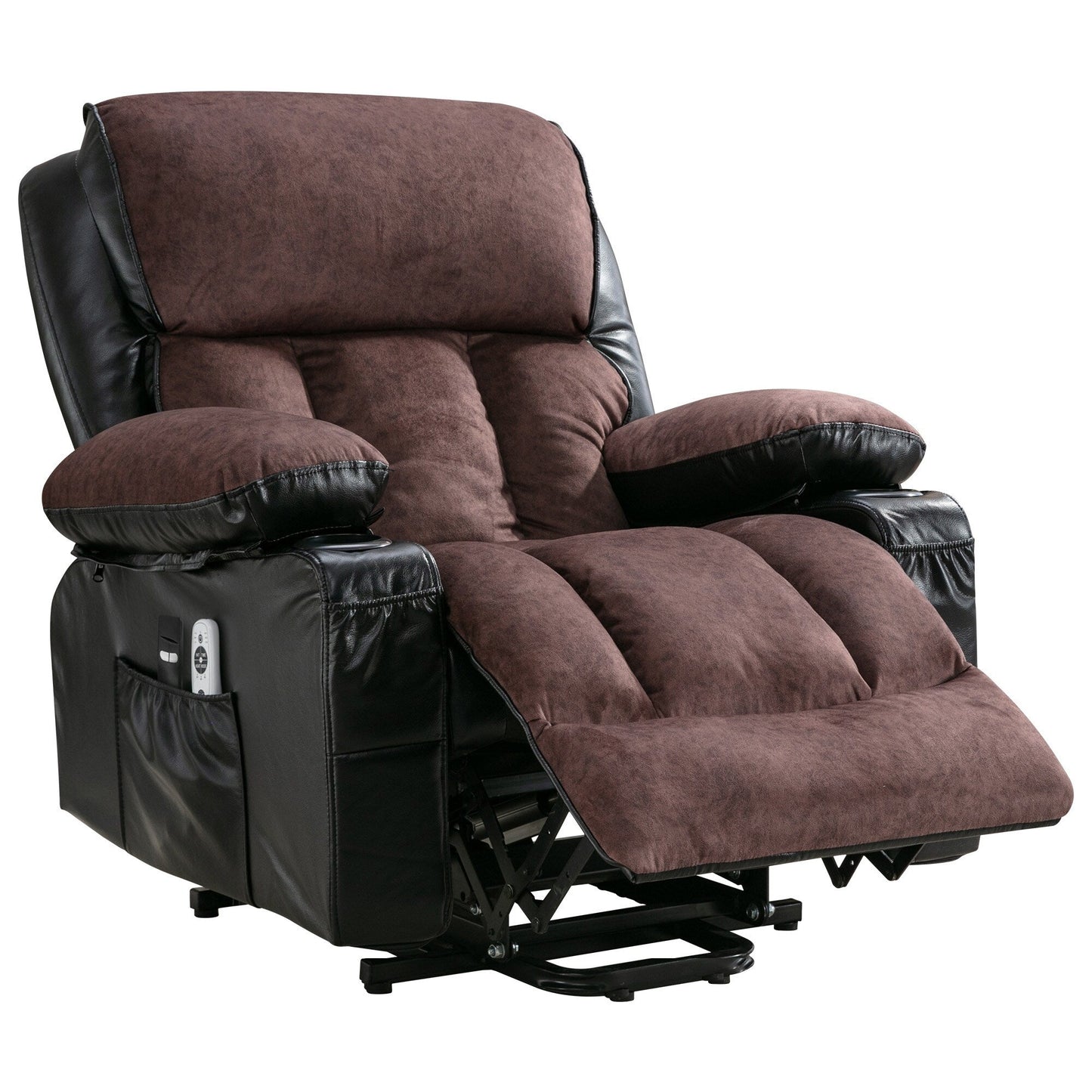 Grand fauteuil inclinable électrique avec chauffage et massage à 8 points