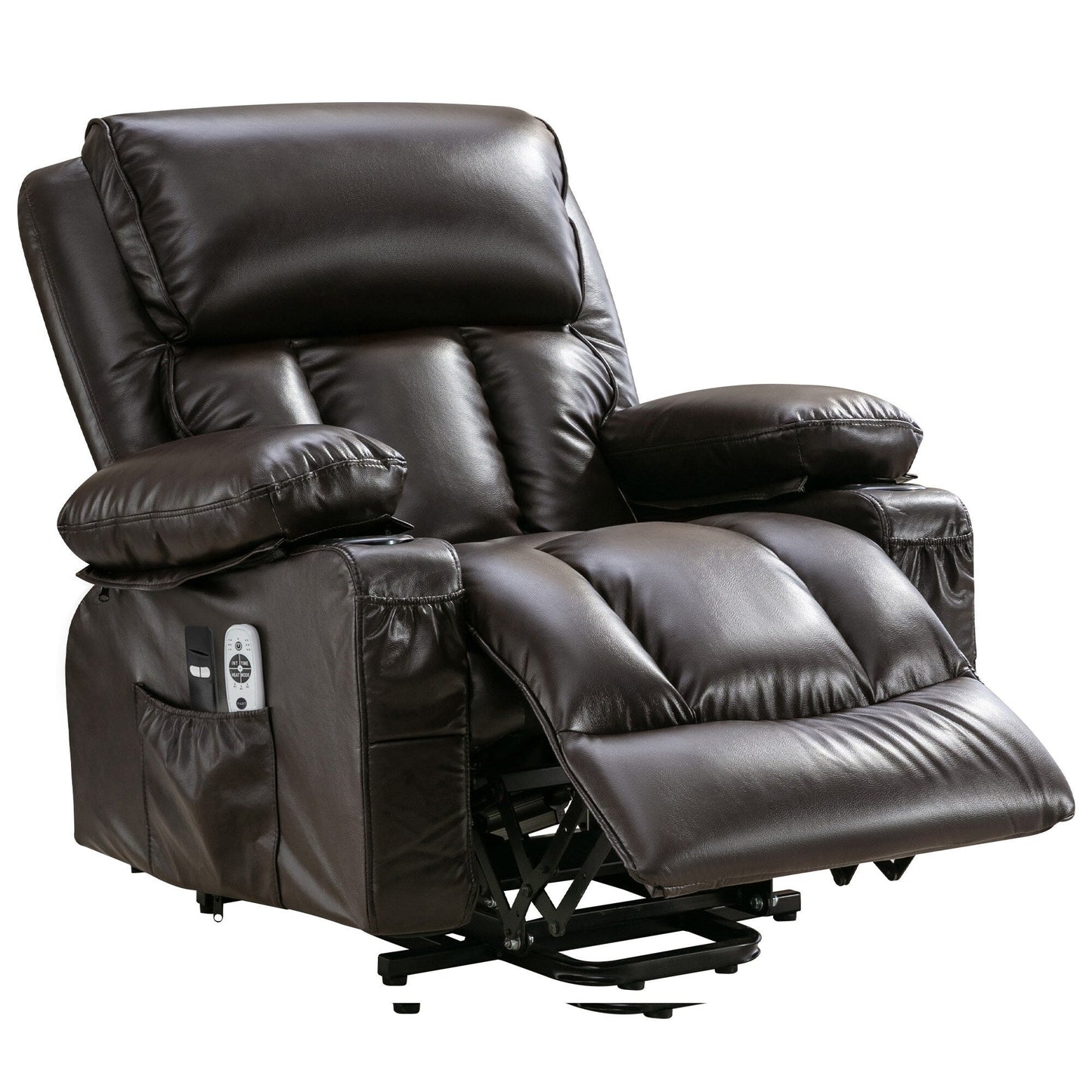 Grand fauteuil inclinable électrique avec chauffage et massage à 8 points