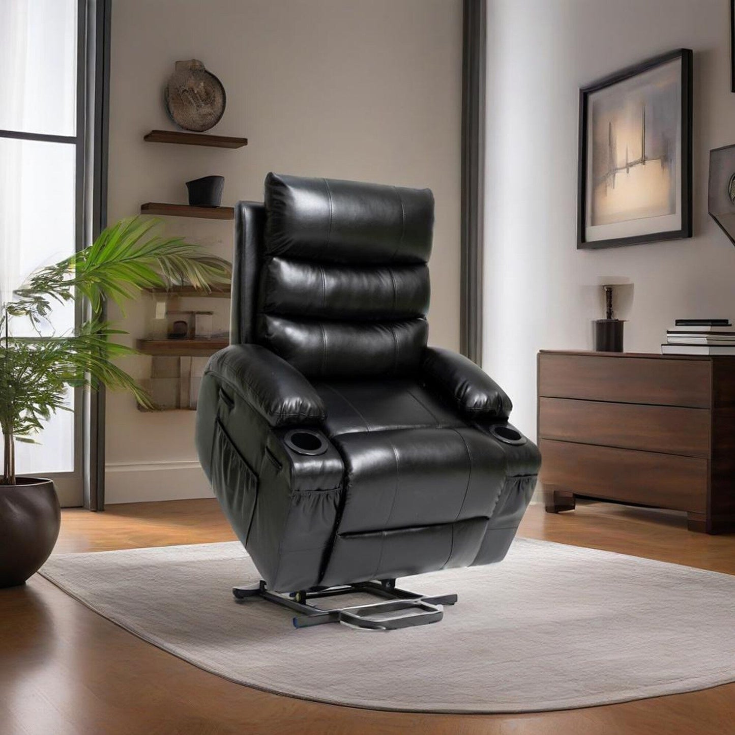 Fauteuil inclinable électrique de grande taille avec massage par vibration à 8 points et chauffage lombaire