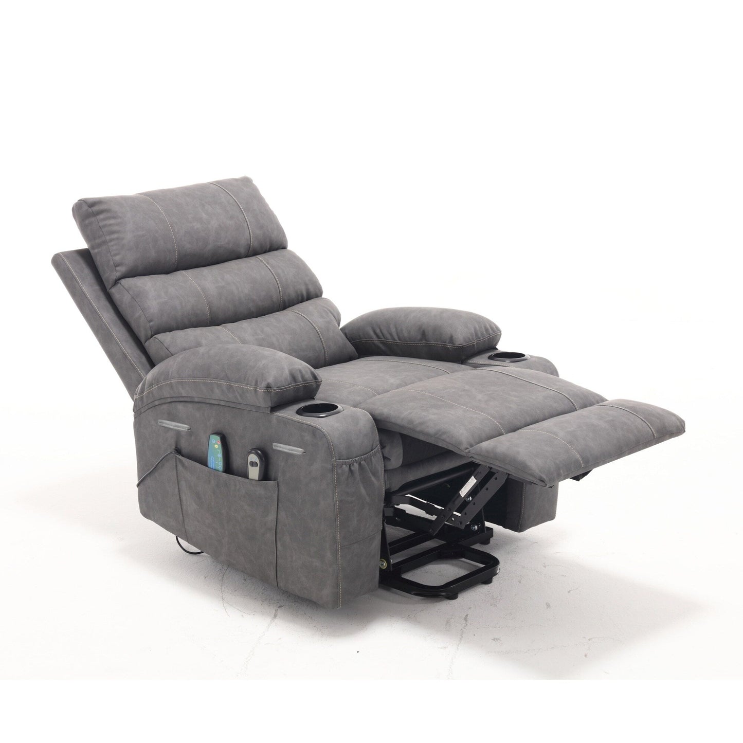 Fauteuil inclinable électrique de grande taille avec massage par vibration à 8 points et chauffage lombaire