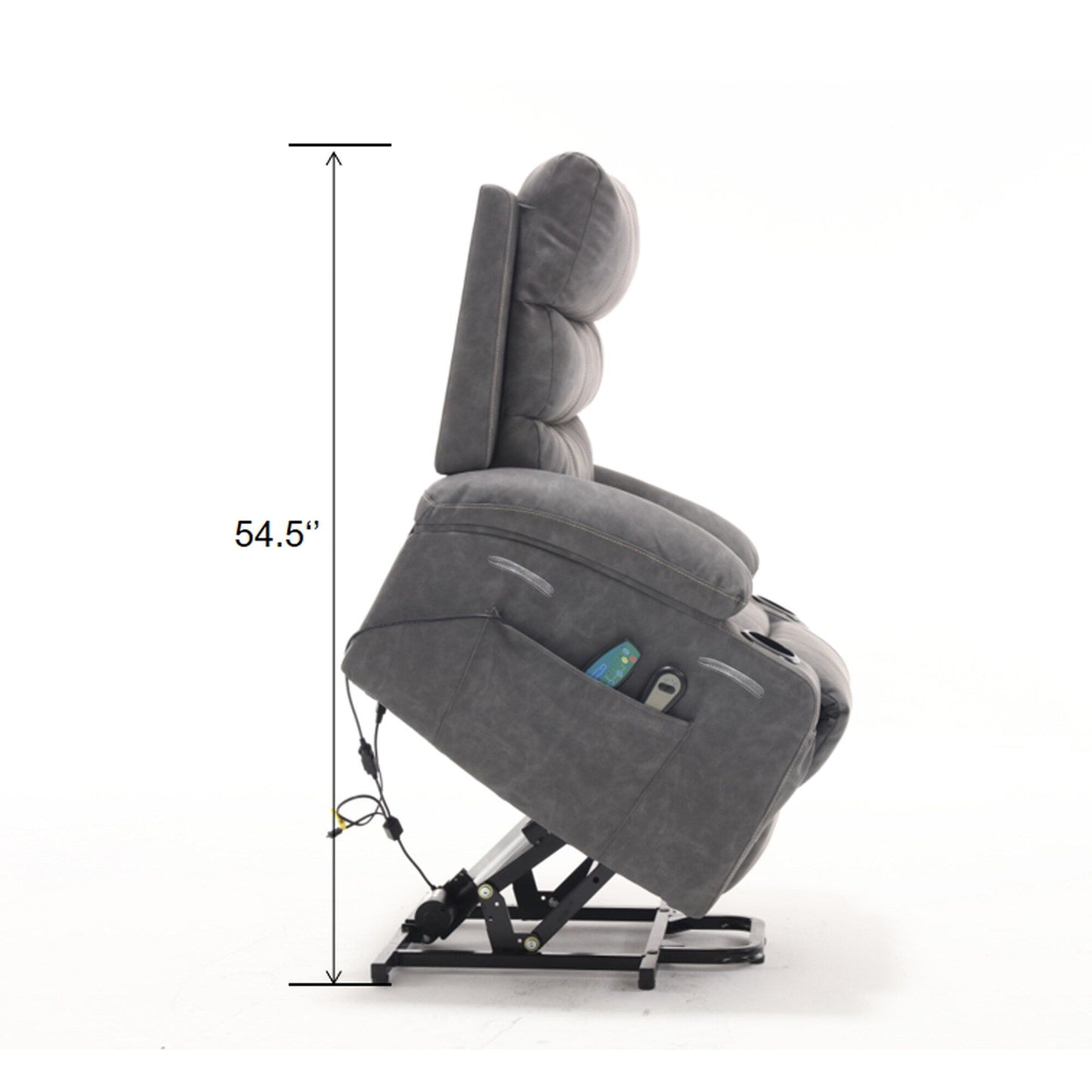Fauteuil inclinable électrique de grande taille avec massage par vibration à 8 points et chauffage lombaire