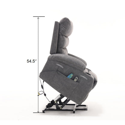Fauteuil inclinable électrique de grande taille avec massage par vibration à 8 points et chauffage lombaire