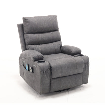 Fauteuil inclinable électrique de grande taille avec massage par vibration à 8 points et chauffage lombaire