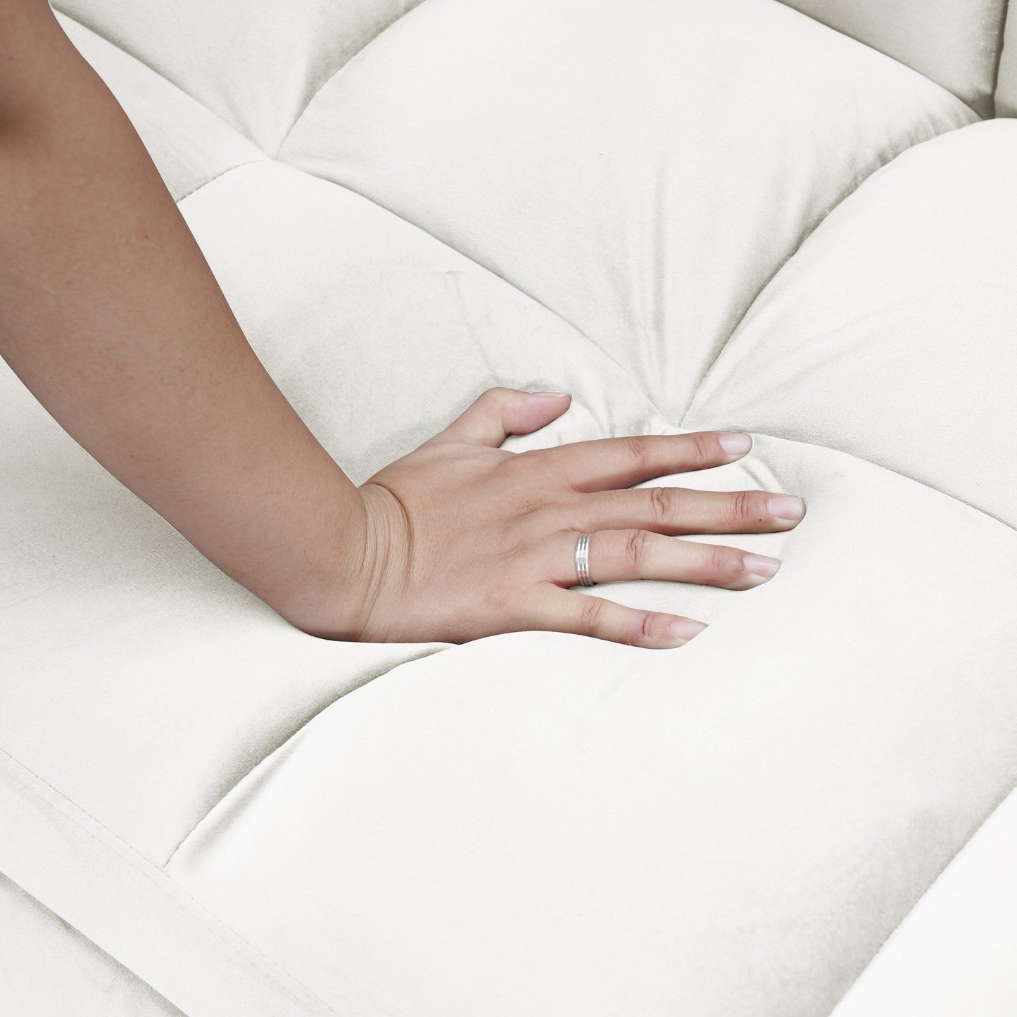 Grand canapé-lit en velours avec dossier réglable - Design 3 en 1 peu encombrant pour salon ou chambre