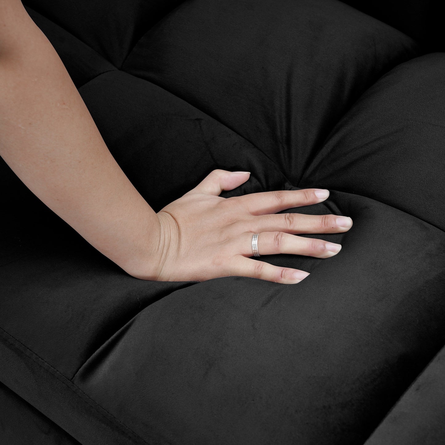 Grand canapé-lit en velours avec dossier réglable - Design 3 en 1 peu encombrant pour salon ou chambre