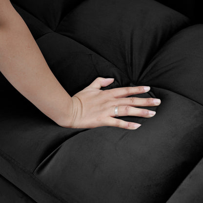 Grand canapé-lit en velours avec dossier réglable - Design 3 en 1 peu encombrant pour salon ou chambre