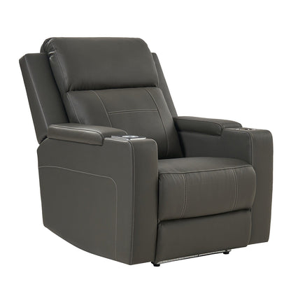 Fauteuil inclinable électrique Laura 35.04 en cuir véritable avec appuie-têtes réglables par HULALA HOME