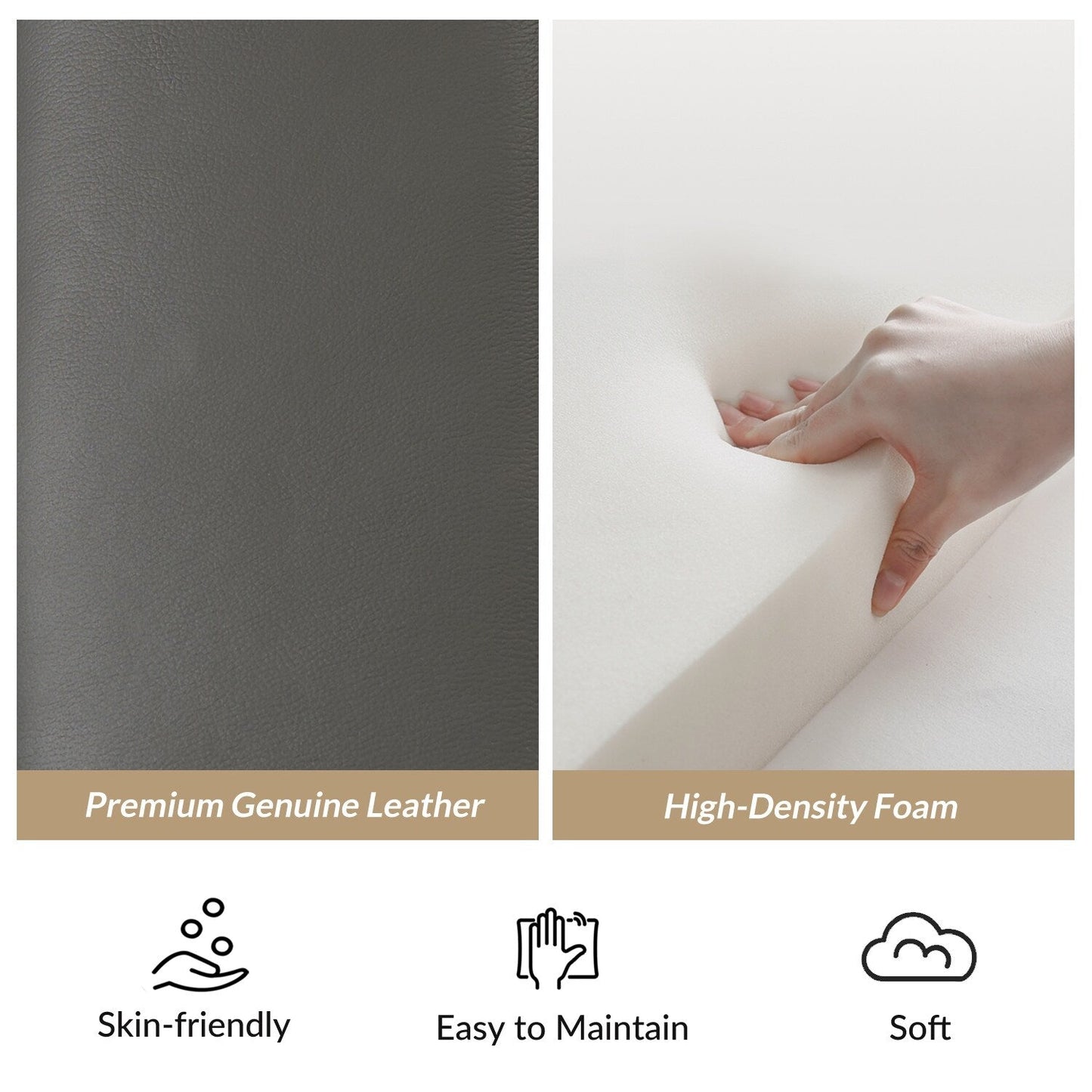 Fauteuil inclinable électrique Laura 35.04 en cuir véritable avec appuie-têtes réglables par HULALA HOME