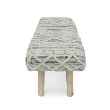 Banc Boho en laine et coton fait main Laveta par Christopher Knight Home