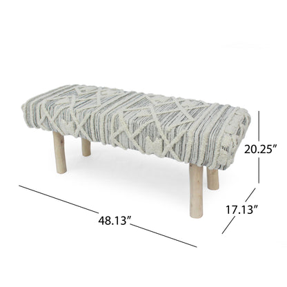 Banc Boho en laine et coton fait main Laveta par Christopher Knight Home