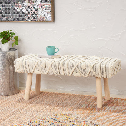 Banc Boho en laine et coton fait main Laveta par Christopher Knight Home