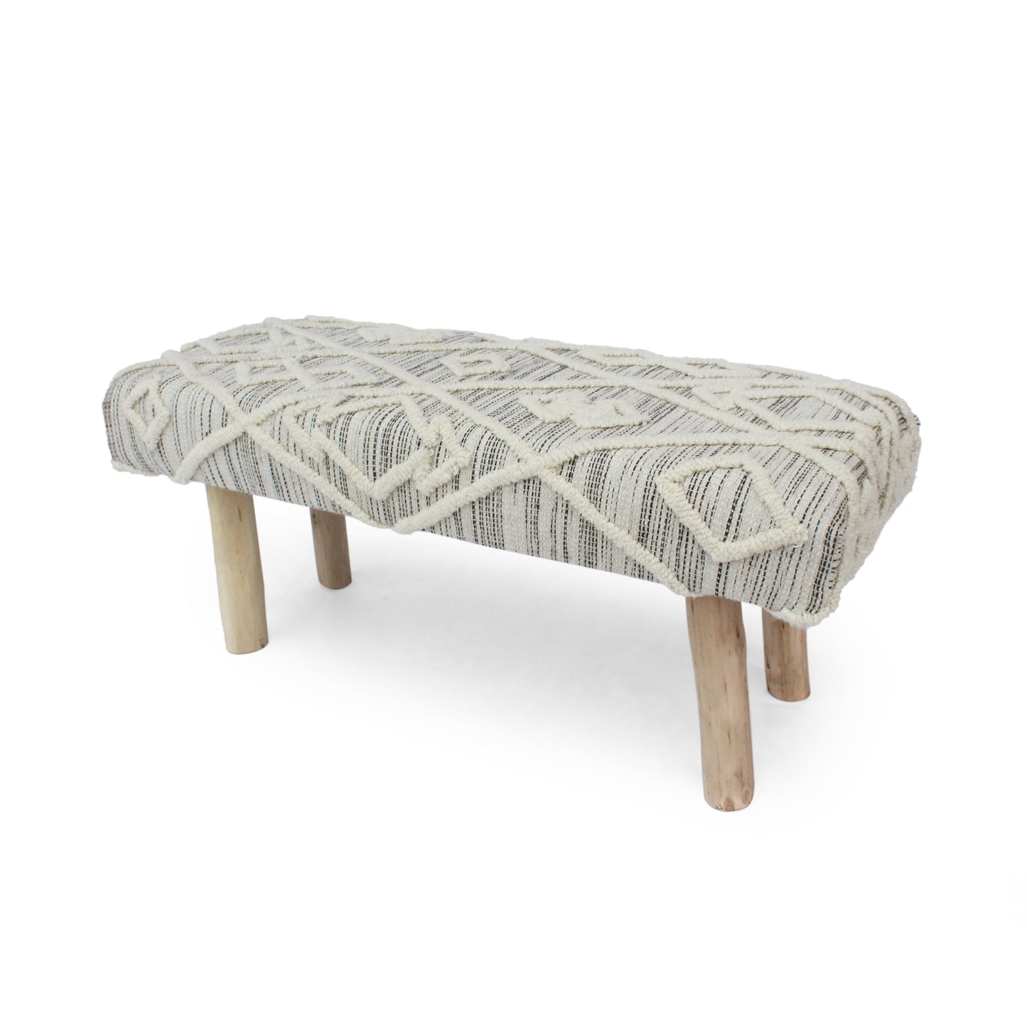 Banc Boho en laine et coton fait main Laveta par Christopher Knight Home