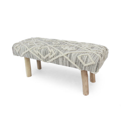 Banc Boho en laine et coton fait main Laveta par Christopher Knight Home