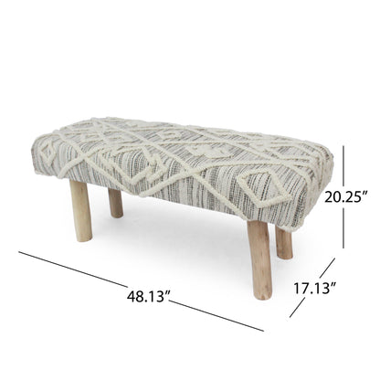 Banc Boho en laine et coton fait main Laveta par Christopher Knight Home