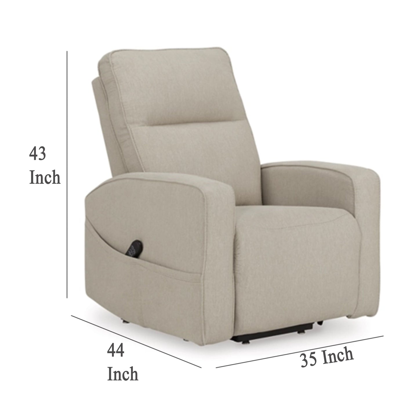 Fauteuil inclinable électrique Lawson, polyester fumé, coussin en mousse
