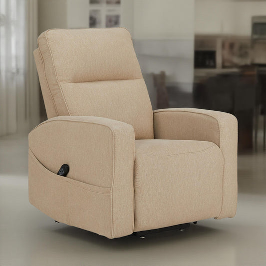 Fauteuil inclinable électrique Lawson, polyester taupe, rembourrage en mousse souple