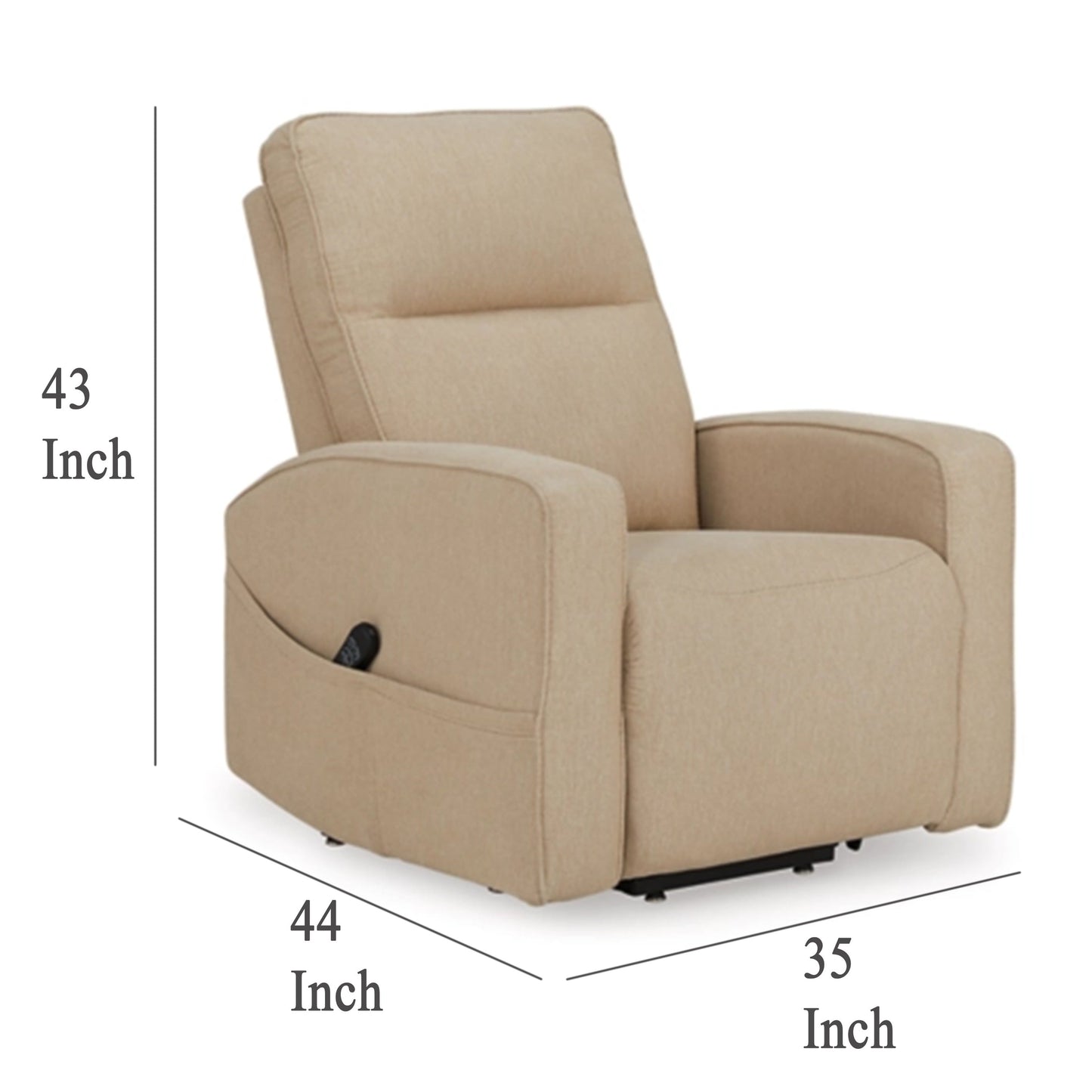Fauteuil inclinable électrique Lawson, polyester taupe, rembourrage en mousse souple