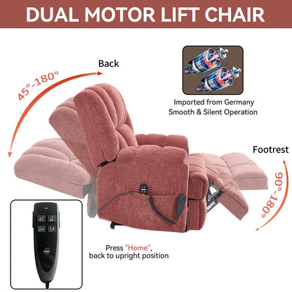 Fauteuil inclinable Lazy Boy à double moteur, en chenille, avec massage, chauffage et alimentation - Télécommande, positions infinies