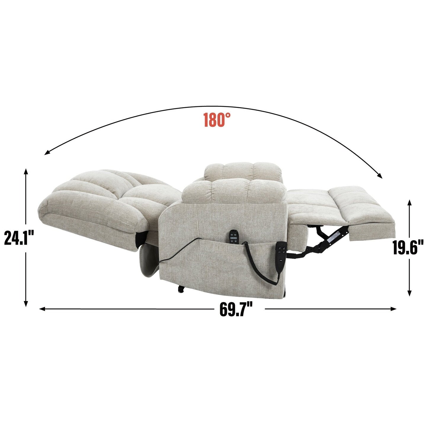 Fauteuil inclinable Lazy Boy à double moteur avec fonction massage et chauffage - Télécommande