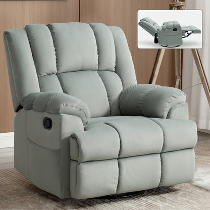 Fauteuil inclinable pivotant en tissu Lazy Boy, grand fauteuil inclinable manuel rembourré avec accoudoirs coussinés et dossier coussiné