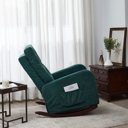 Fauteuil à bascule rembourré avec dossier haut