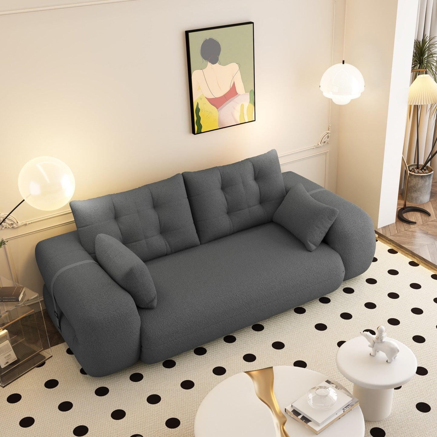 Canapé-lit pliable multifonctionnel de 78 pouces de large