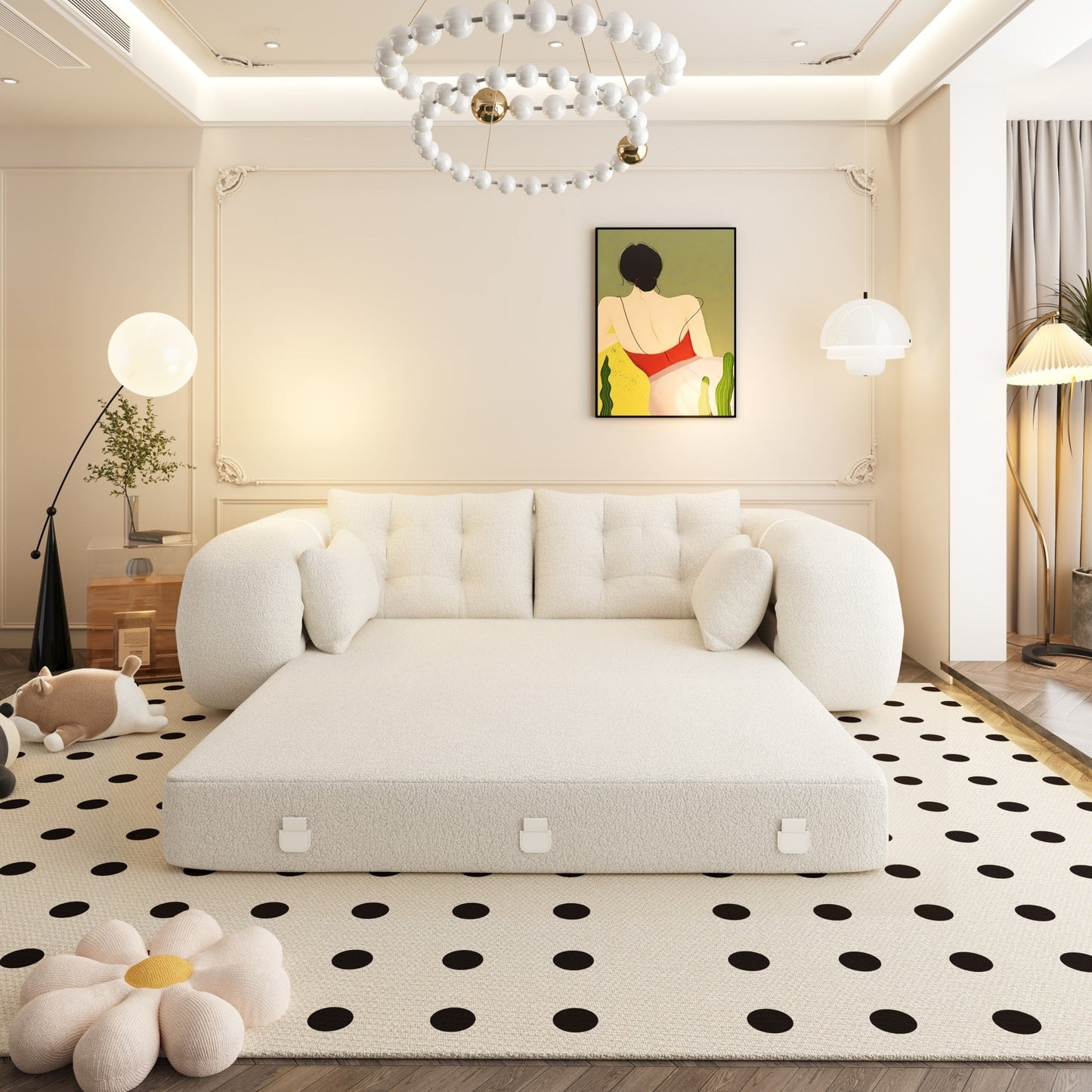 Canapé-lit pliable multifonctionnel de 78 pouces de large