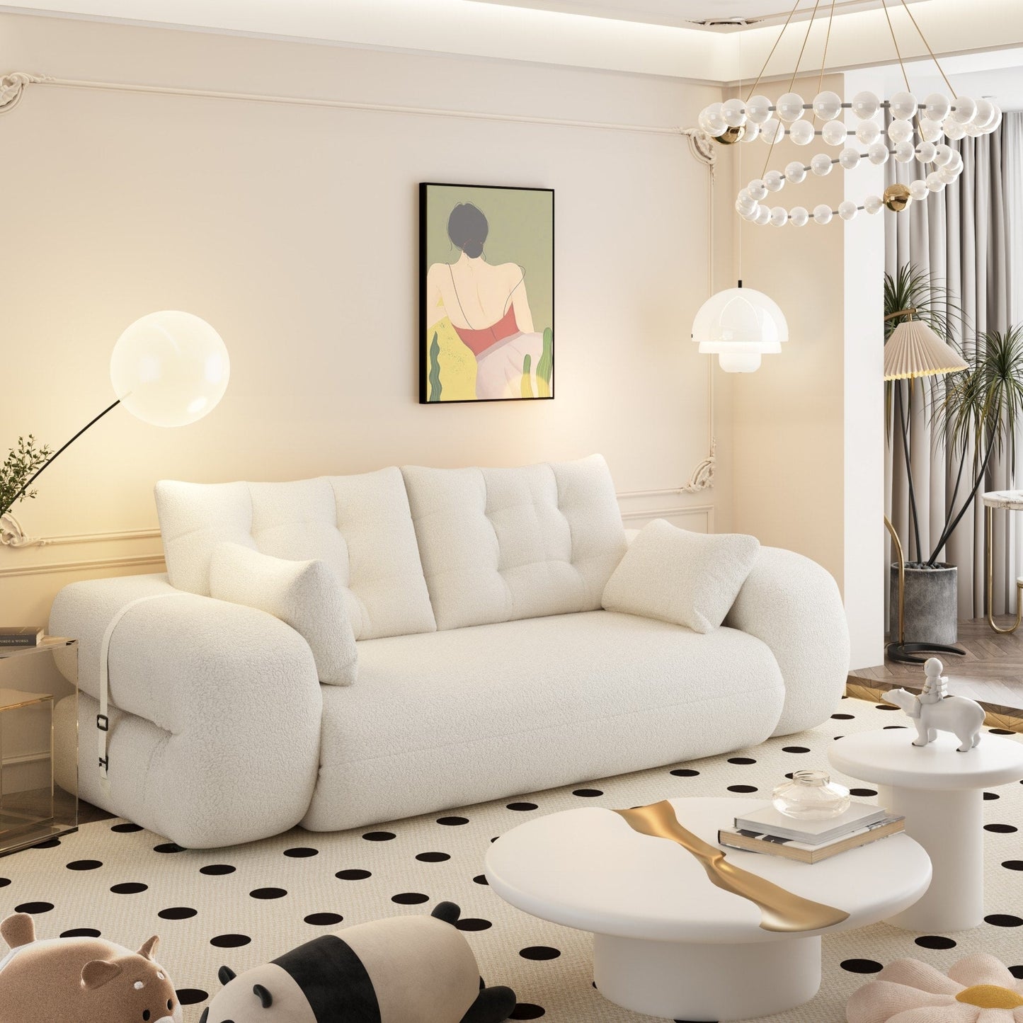 Canapé-lit pliable multifonctionnel de 78 pouces de large