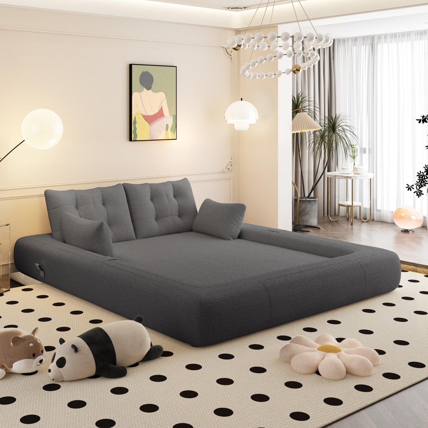 Canapé-lit pliable multifonctionnel de 78 pouces de large