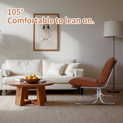 Fauteuil en cuir, fauteuil d'appoint moderne à dossier haut, chaises de salon avec pieds en métal et rembourrage doux, fauteuils de canapé
