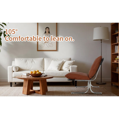 Fauteuil en cuir, fauteuil d'appoint moderne à dossier haut, chaises de salon avec pieds en métal et rembourrage doux, fauteuils de canapé