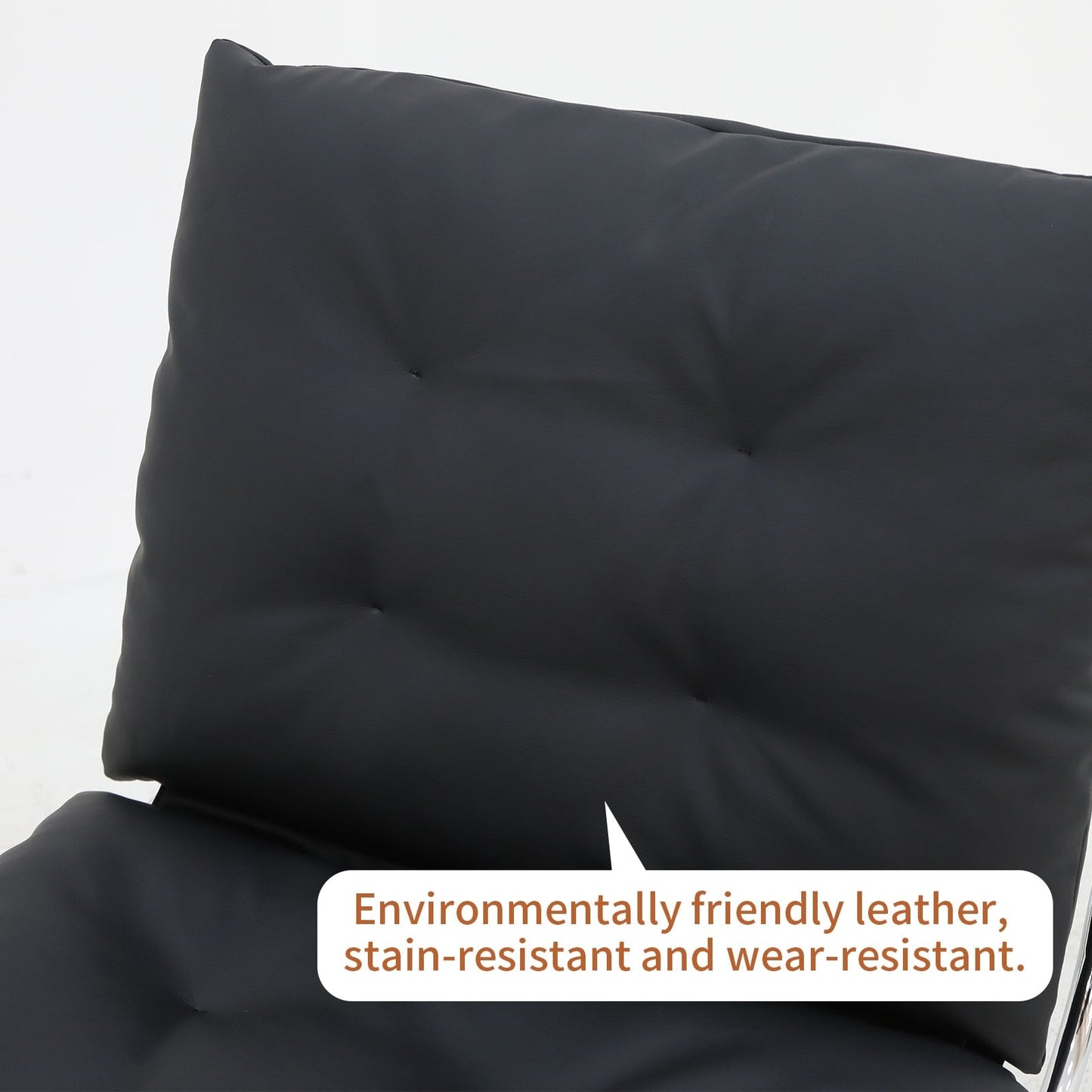 Fauteuil en cuir, fauteuil d'appoint moderne à dossier haut, chaises de salon avec pieds en métal et rembourrage doux, fauteuils de canapé