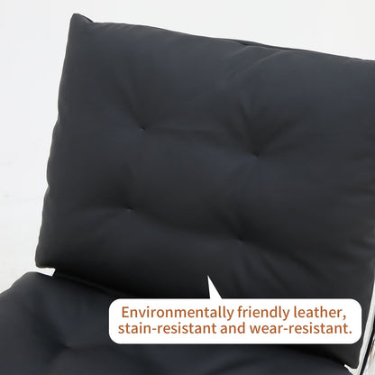 Fauteuil en cuir, fauteuil d'appoint moderne à dossier haut, chaises de salon avec pieds en métal et rembourrage doux, fauteuils de canapé