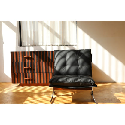 Fauteuil en cuir, fauteuil d'appoint moderne à dossier haut, chaises de salon avec pieds en métal et rembourrage doux, fauteuils de canapé