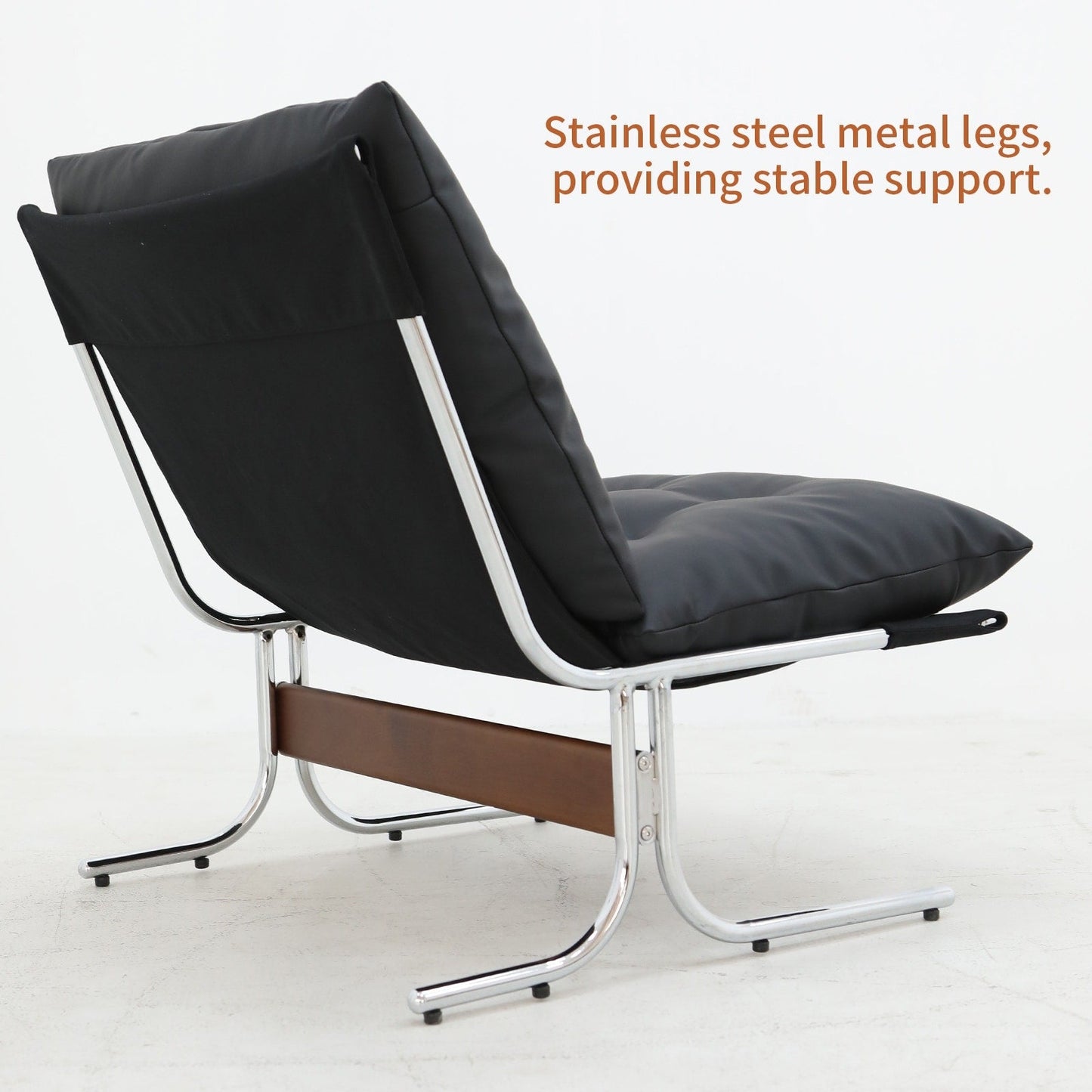 Fauteuil en cuir, fauteuil d'appoint moderne à dossier haut, chaises de salon avec pieds en métal et rembourrage doux, fauteuils de canapé