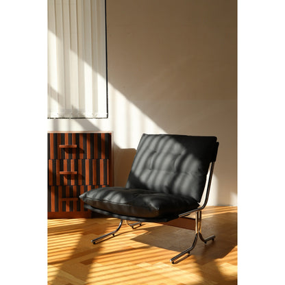 Fauteuil en cuir, fauteuil d'appoint moderne à dossier haut, chaises de salon avec pieds en métal et rembourrage doux, fauteuils de canapé