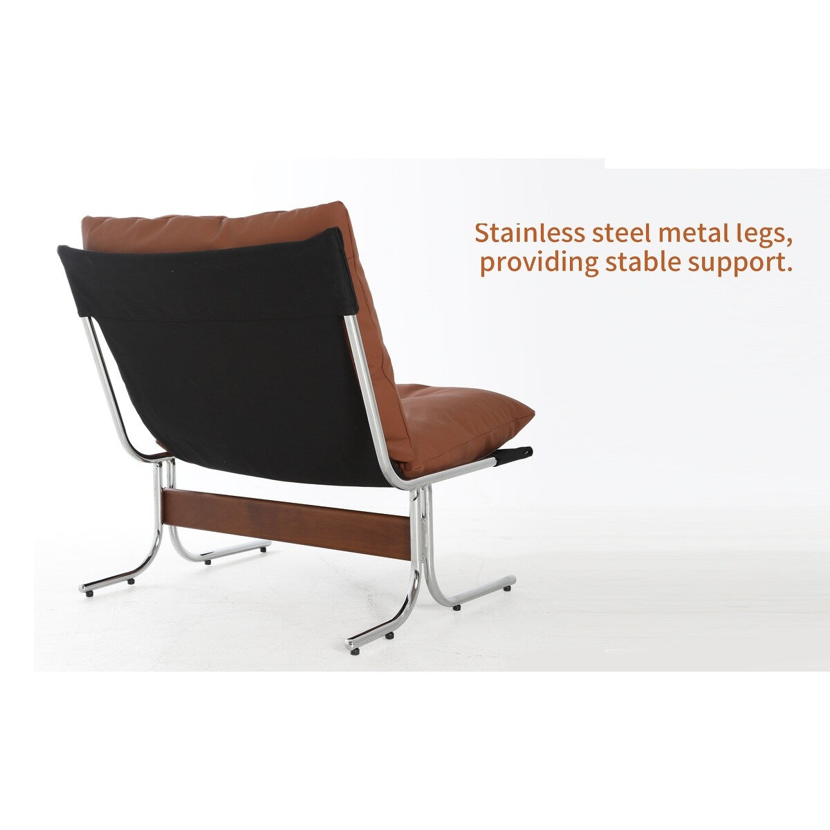 Fauteuil en cuir, fauteuil d'appoint moderne à dossier haut, chaises de salon avec pieds en métal et rembourrage doux, fauteuils de canapé