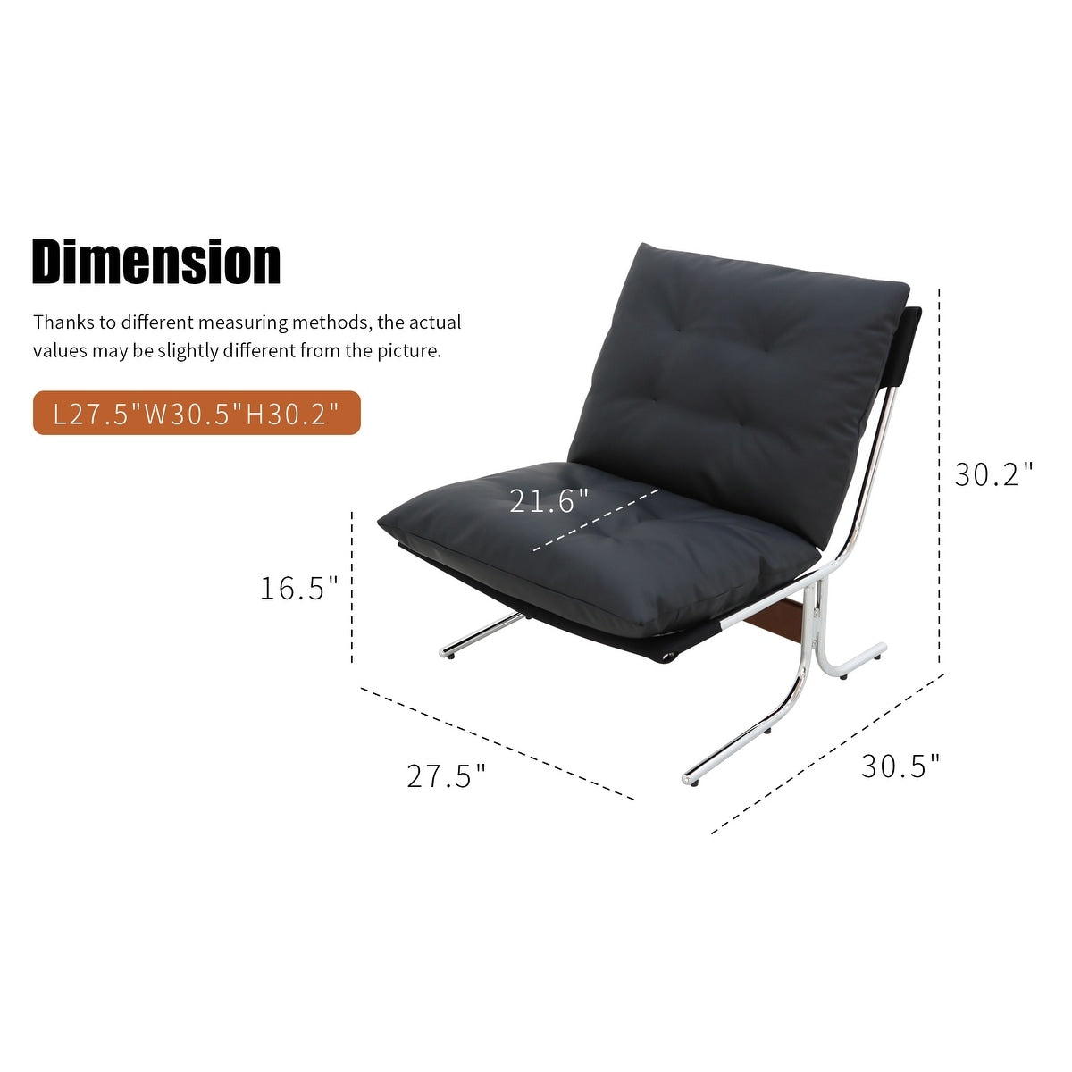 Fauteuil en cuir, fauteuil d'appoint moderne à dossier haut, chaises de salon avec pieds en métal et rembourrage doux, fauteuils de canapé