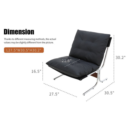 Fauteuil en cuir, fauteuil d'appoint moderne à dossier haut, chaises de salon avec pieds en métal et rembourrage doux, fauteuils de canapé