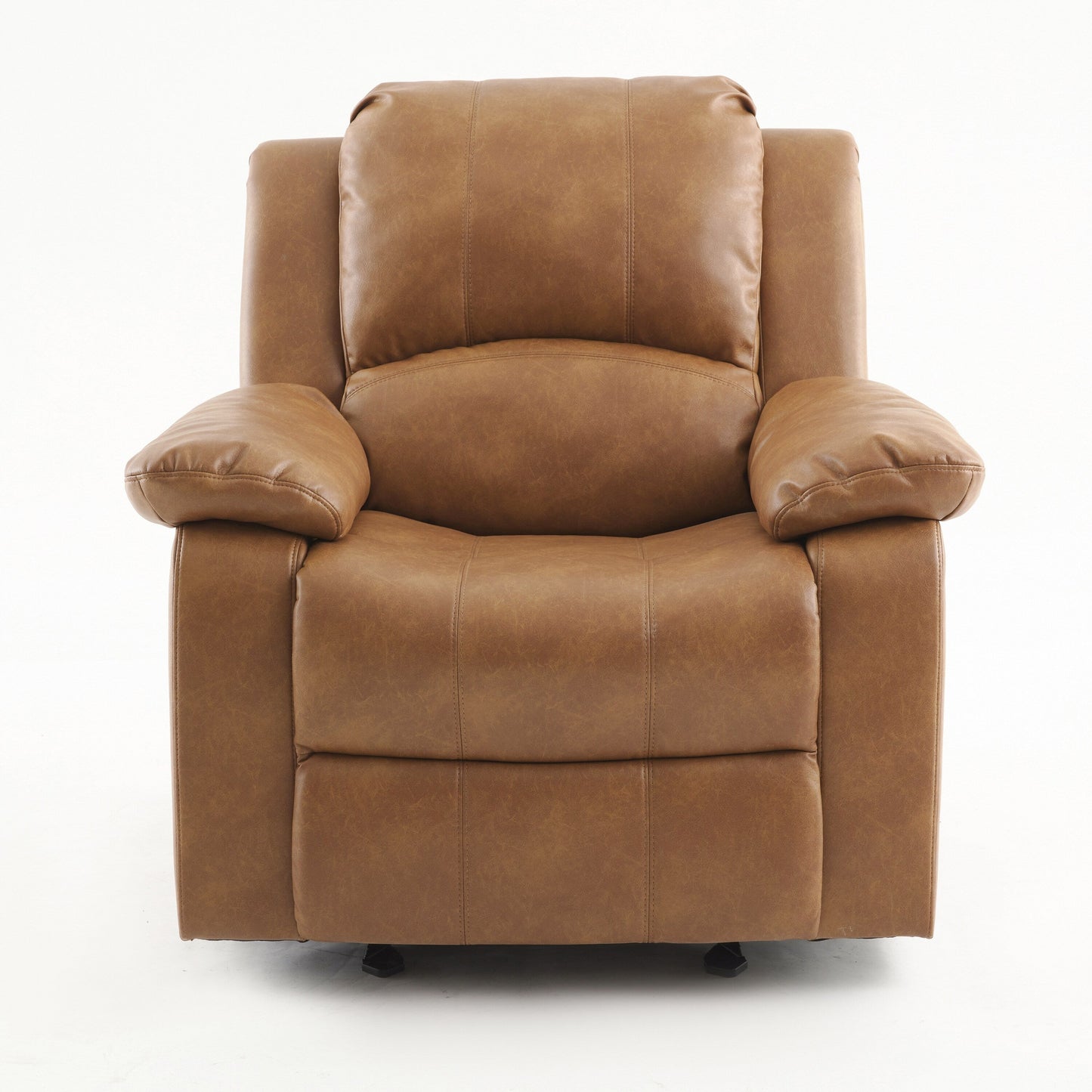 Fauteuil inclinable en cuir avec cadre en bois robuste et mécanisme en acier robuste