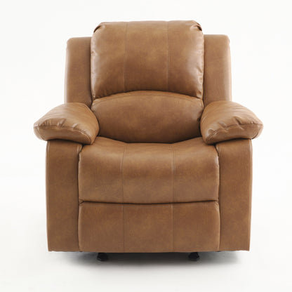 Fauteuil inclinable en cuir avec cadre en bois robuste et mécanisme en acier robuste