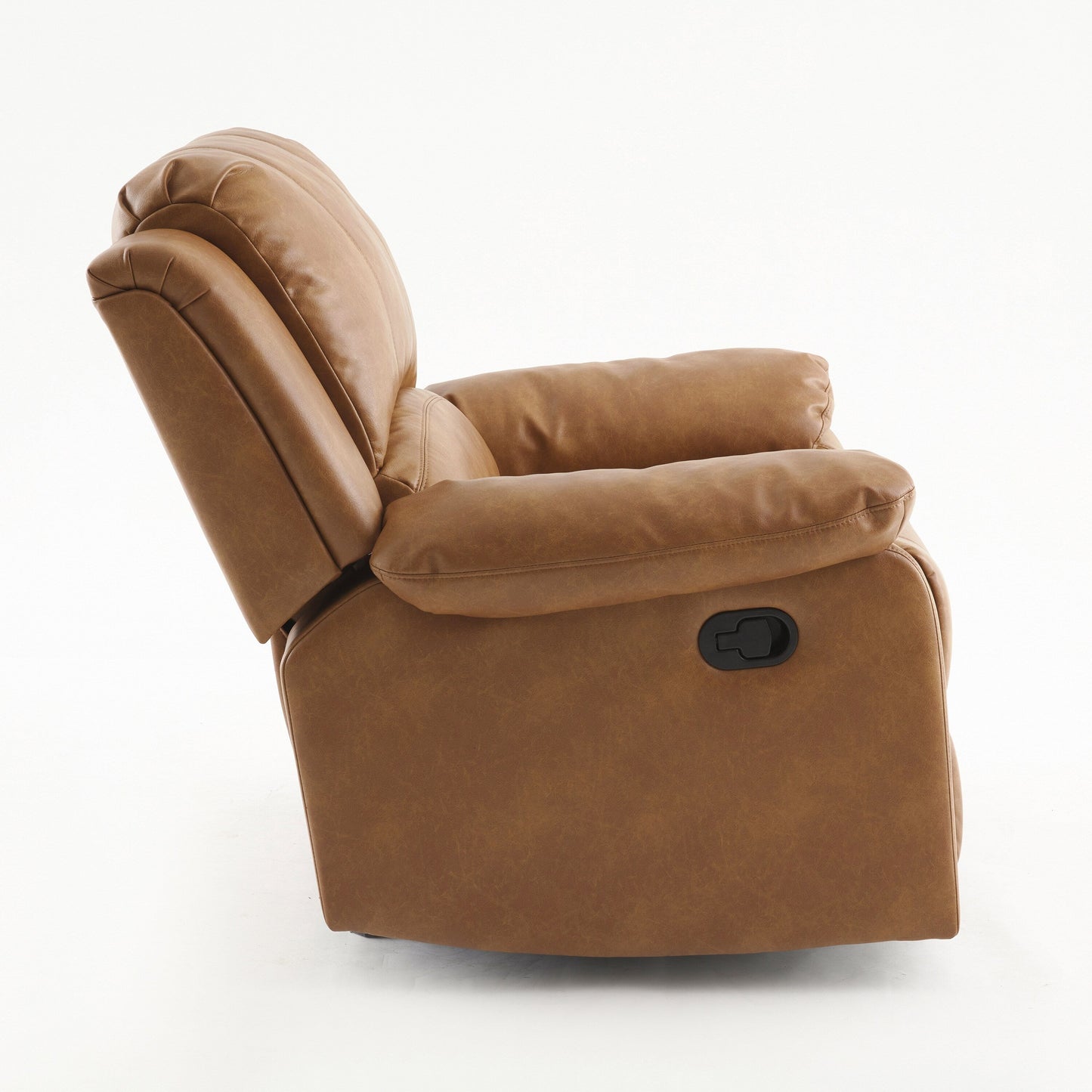 Fauteuil inclinable en cuir avec cadre en bois robuste et mécanisme en acier robuste