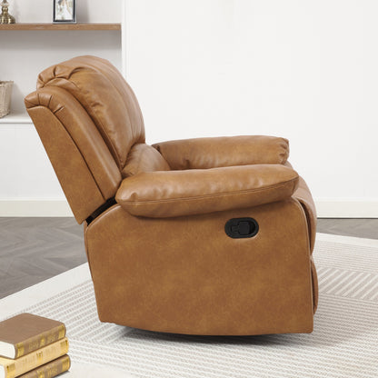Fauteuil inclinable en cuir avec cadre en bois robuste et mécanisme en acier robuste