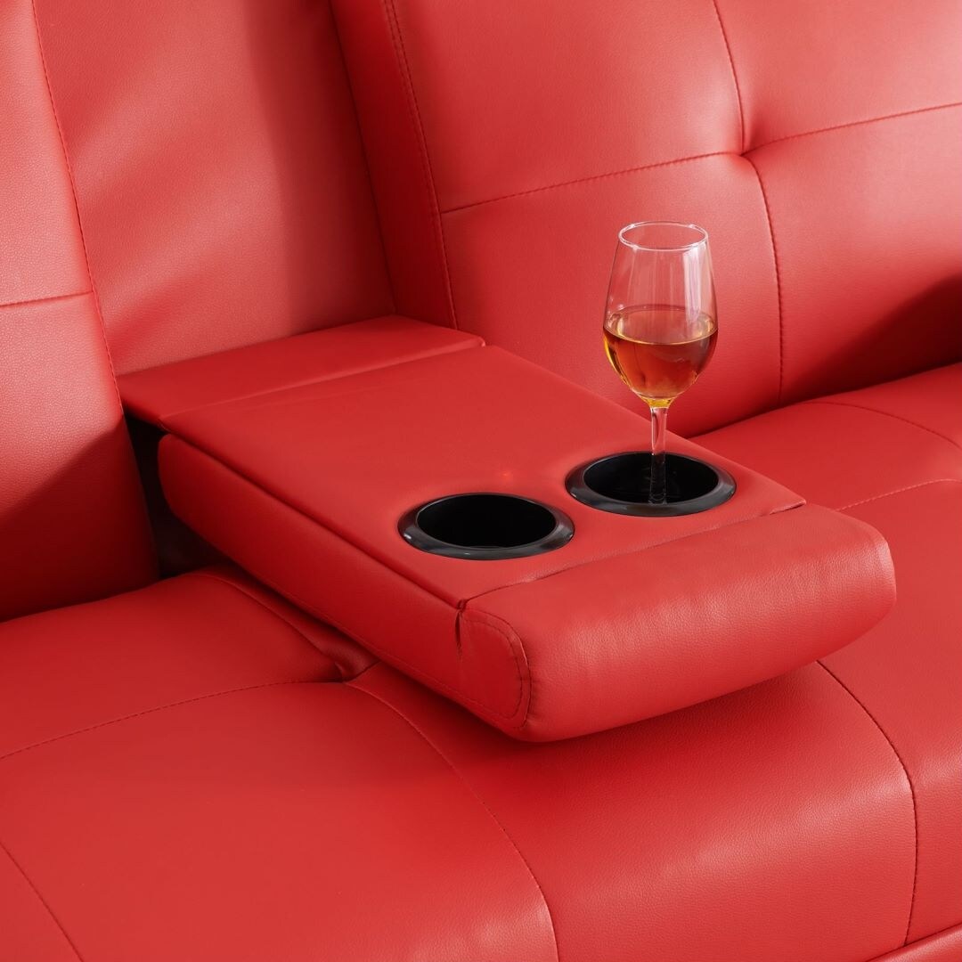 Canapé-lit double pliant multifonctionnel en cuir pour bureau avec table basse