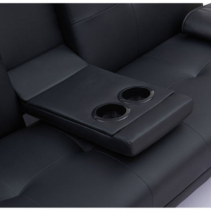 Canapé-lit double pliant multifonctionnel en cuir pour bureau avec table basse