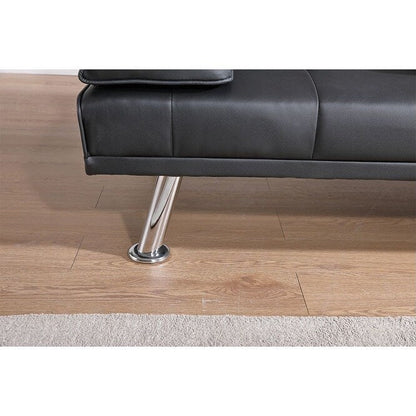 Canapé-lit double pliant multifonctionnel en cuir pour bureau avec table basse