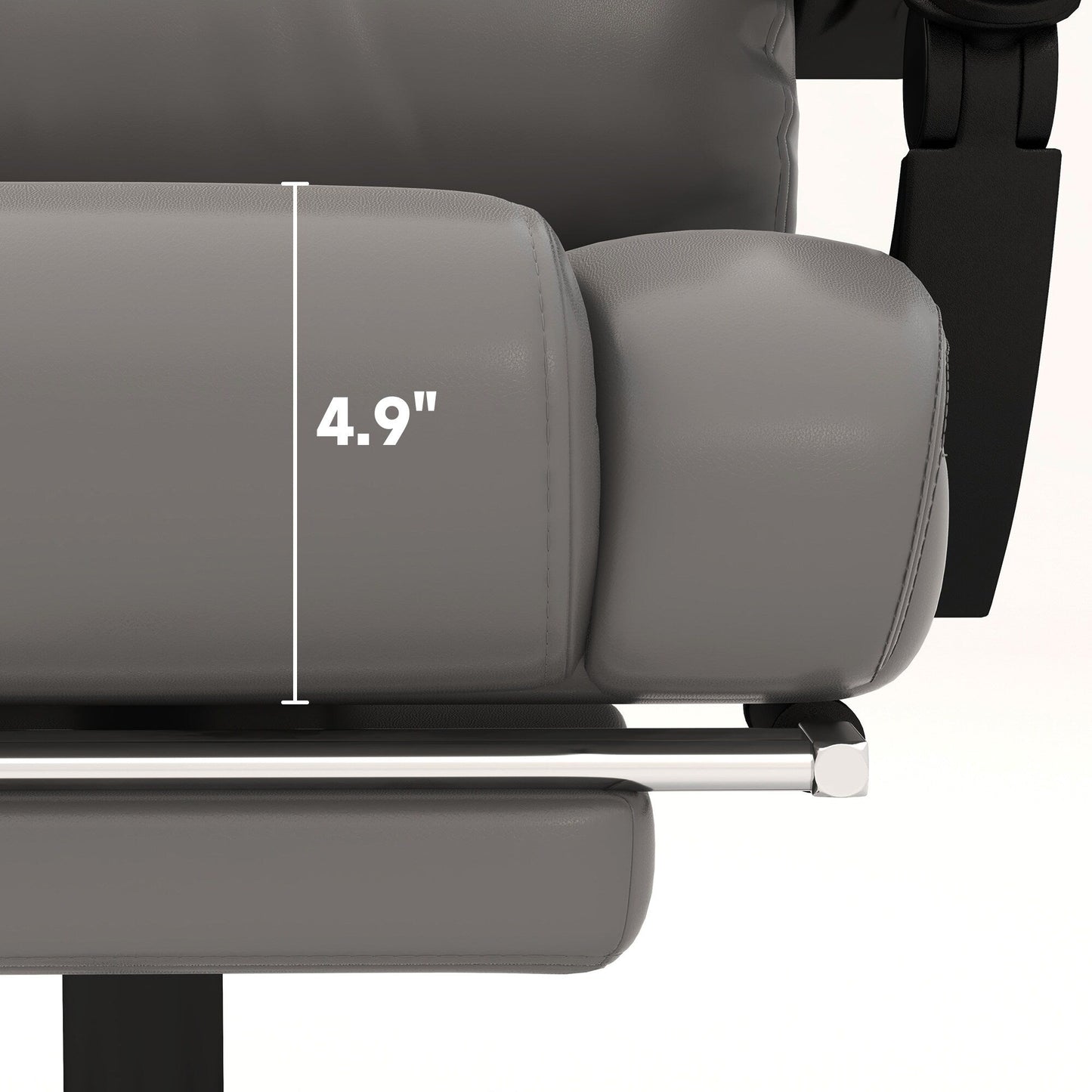 Chaise de bureau en cuir avec massage par vibrations à 6 points, télécommande, dossier inclinable, repose-pieds et hauteur réglable