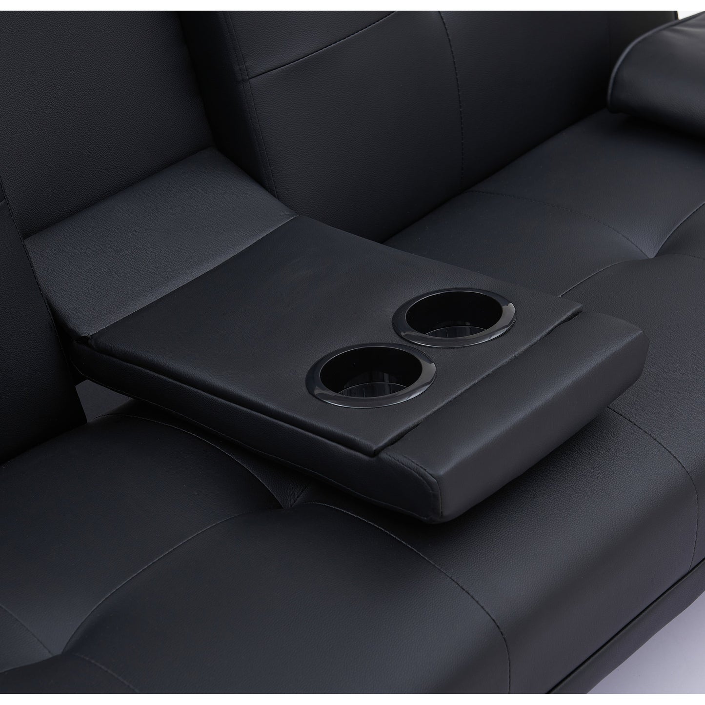 Canapé-lit double pliant en cuir avec table basse assortie, design multifonctionnel